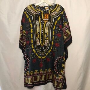 CALIFORNIA WOMAN colorful Dashiki/cover up. One Size.